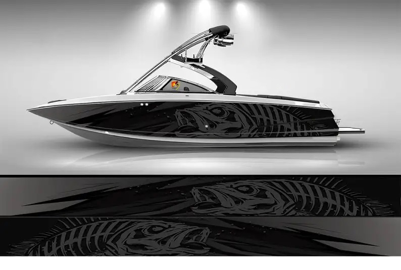 Vinil Barco Wrap, Marlin Fish  - Fishing Boat Trailer avaliação e preço